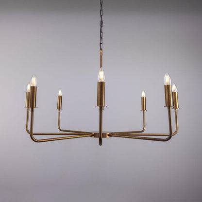 Irvine Modern Brass Chandelier, Eight-Light
