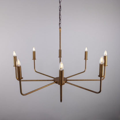 Irvine Modern Brass Chandelier, Eight-Light