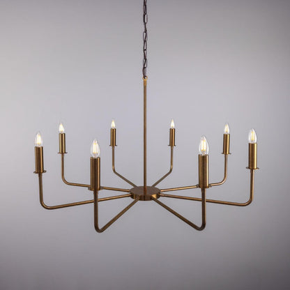 Irvine Modern Brass Chandelier, Eight-Light
