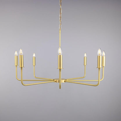 Irvine Modern Brass Chandelier, Eight-Light