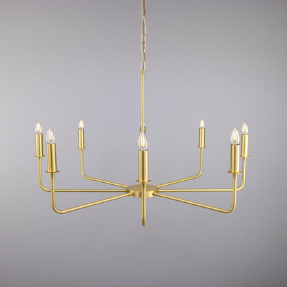 Irvine Modern Brass Chandelier, Eight-Light