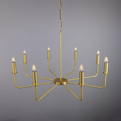 Irvine Modern Brass Chandelier, Eight-Light