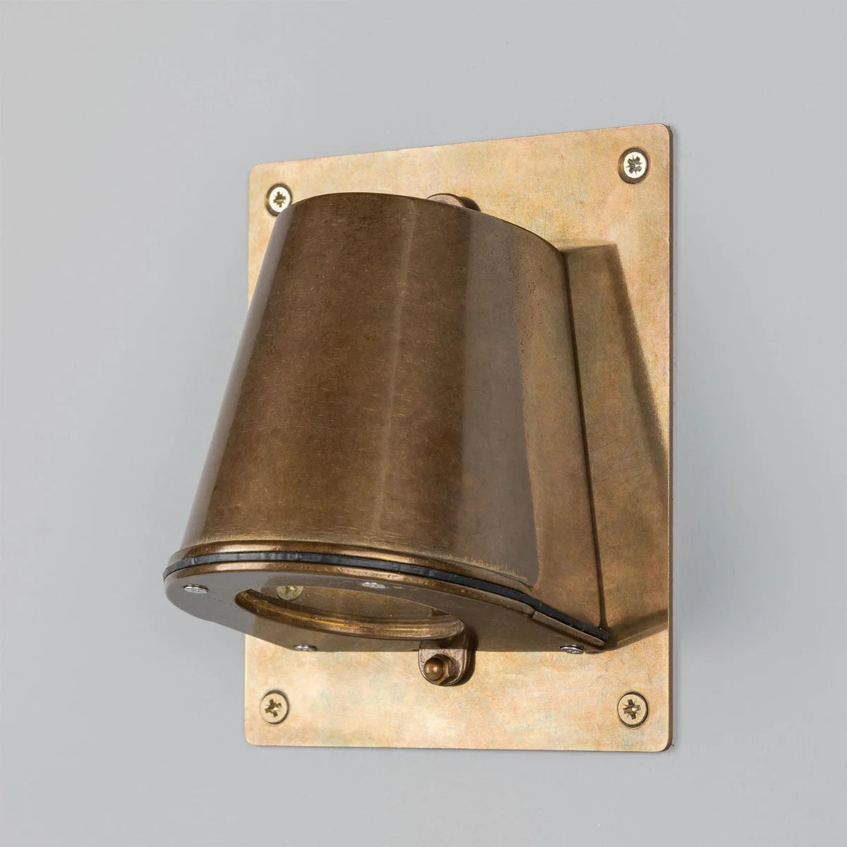 Wade Outdoor Brass Spotlight with Back Plate 15.2cm