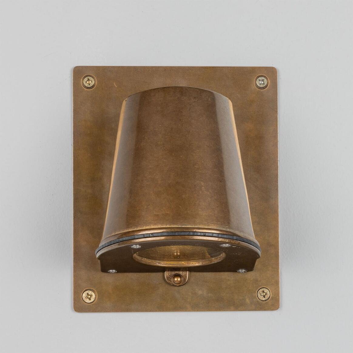 Wade Outdoor Brass Spotlight with Back Plate 15.2cm