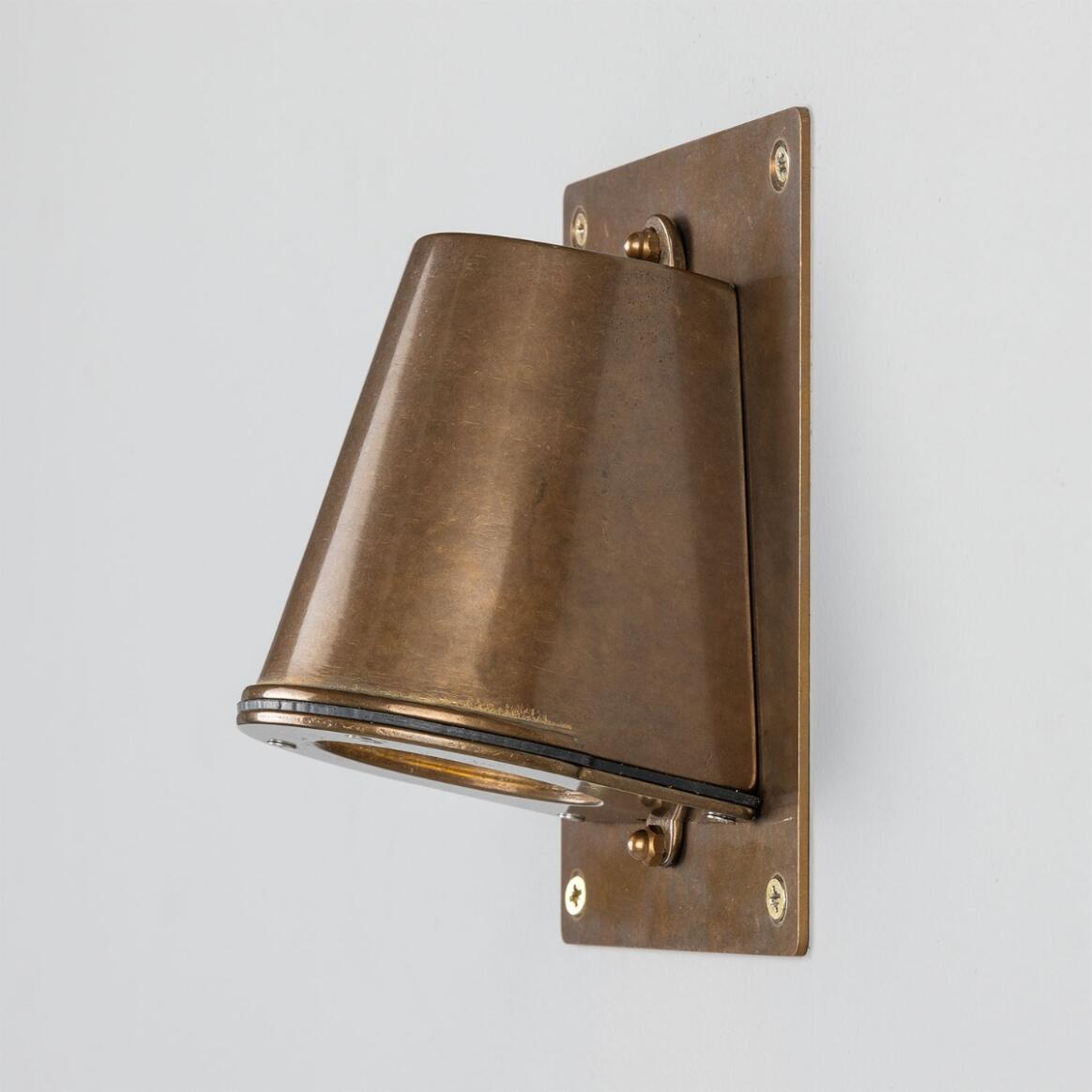 Wade Outdoor Brass Spotlight with Back Plate 15.2cm
