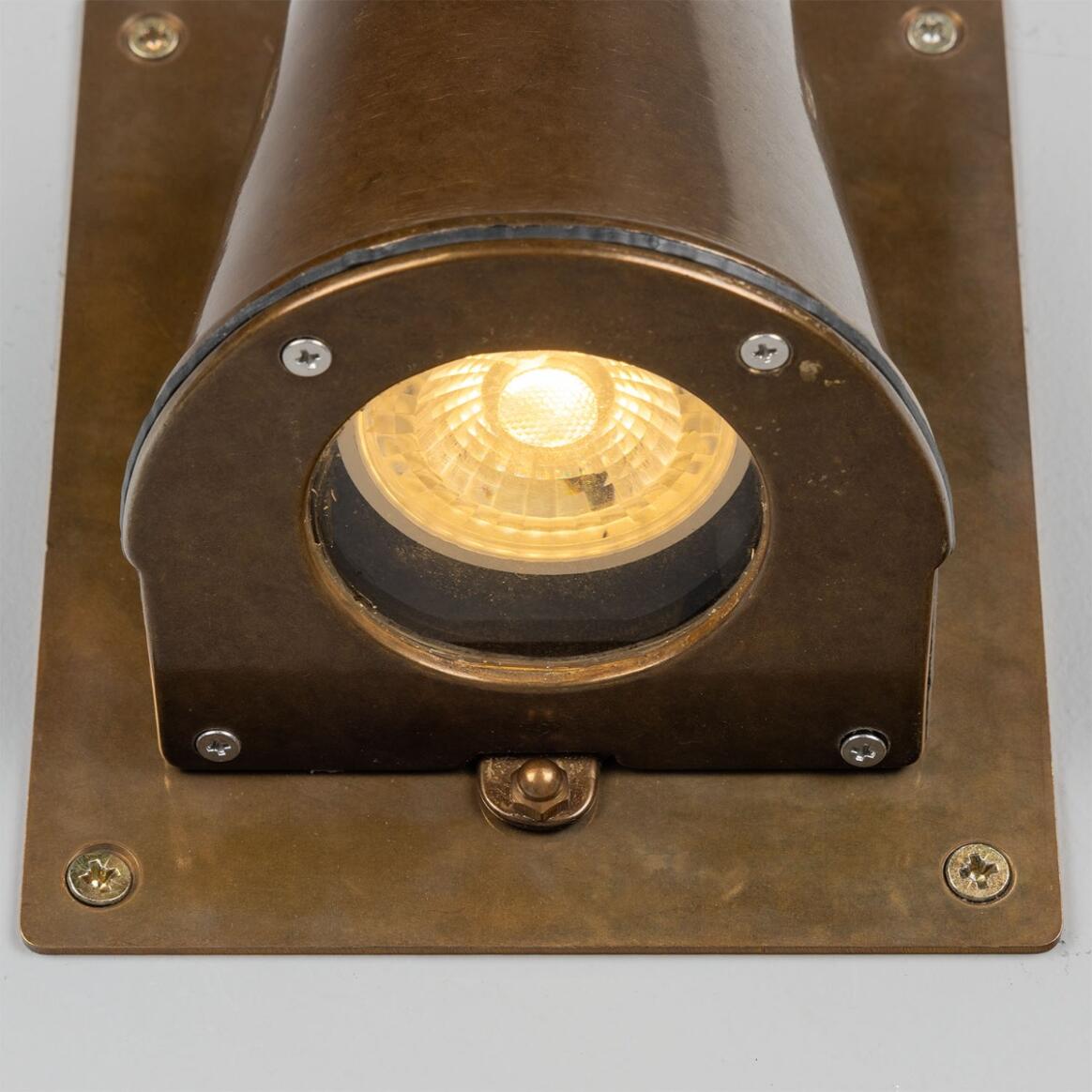 Wade Outdoor Brass Spotlight with Back Plate 15.2cm