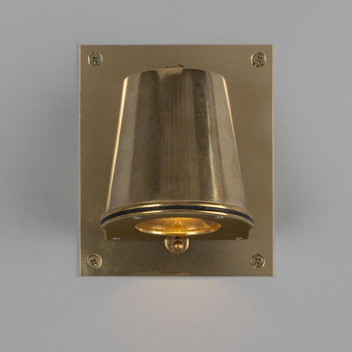 Wade Outdoor Brass Spotlight with Back Plate 15.2cm