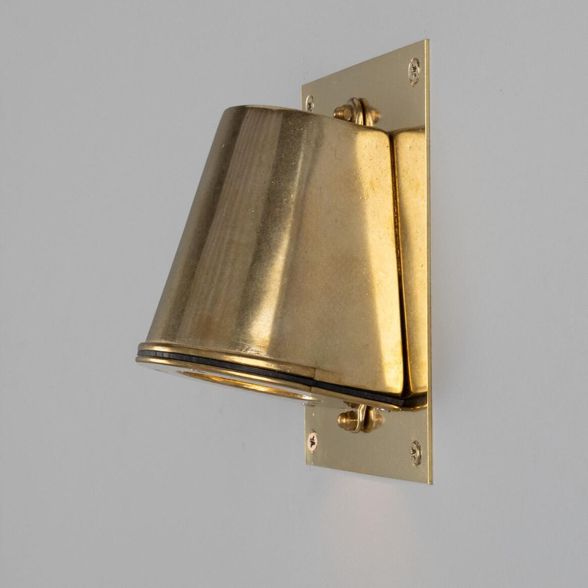 Wade Outdoor Brass Spotlight with Back Plate 15.2cm