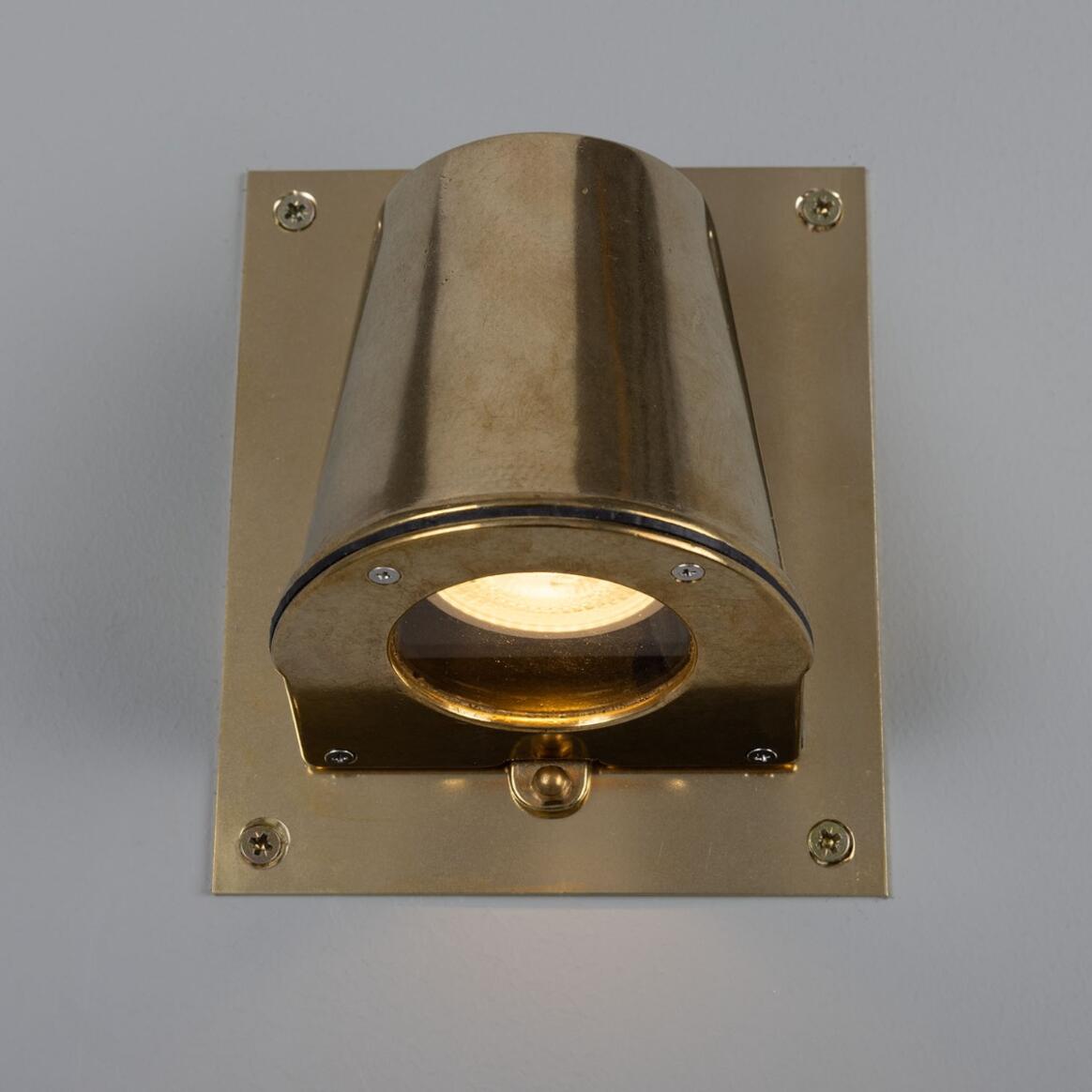 Wade Outdoor Brass Spotlight with Back Plate 15.2cm