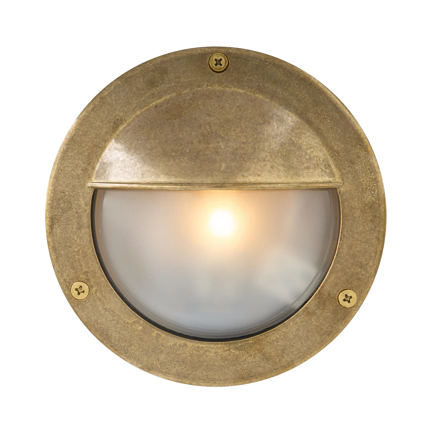 Begawan Round Brass Outdoor Wall Light 14cm