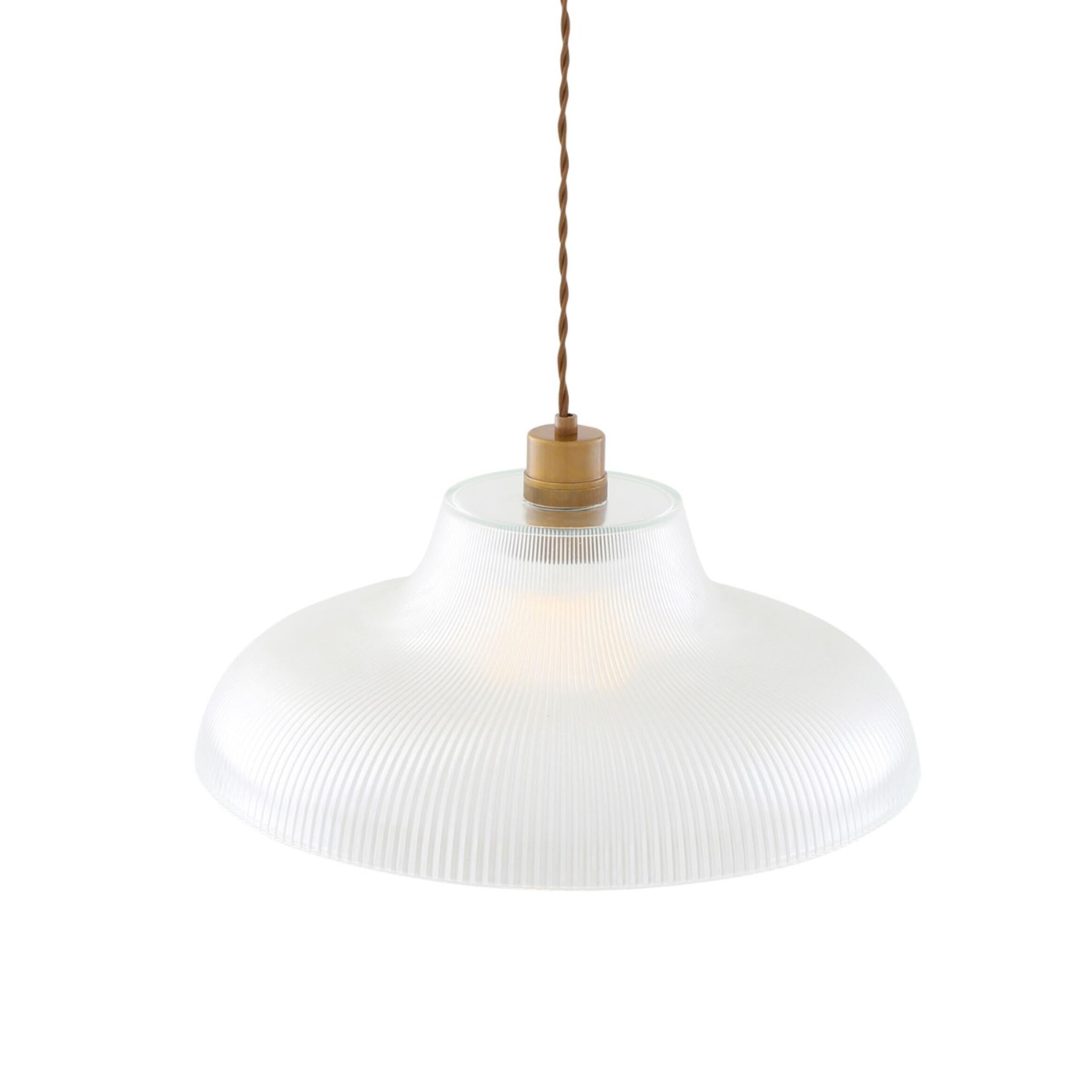 Mono Vintage Railway Glass Pendant Light 40cm
