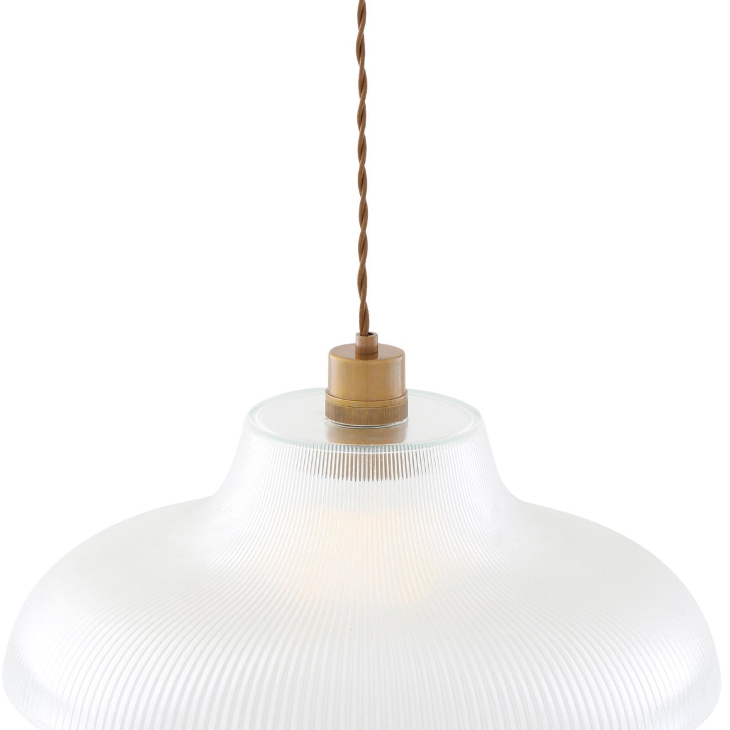 Mono Vintage Railway Glass Pendant Light 40cm