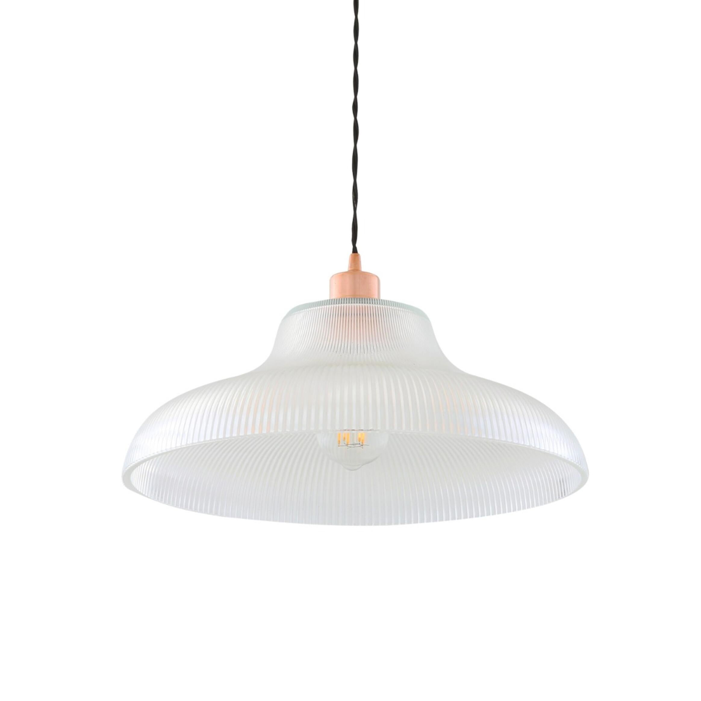 Mono Vintage Railway Glass Pendant Light 40cm