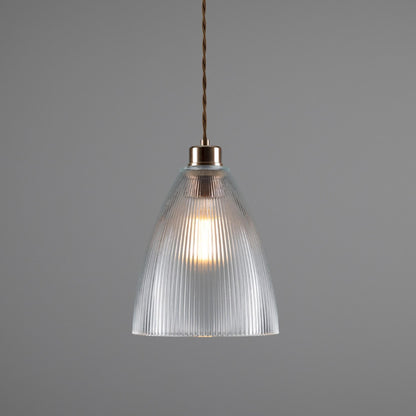 Corvera Holophane Glass Pendant Light 20cm