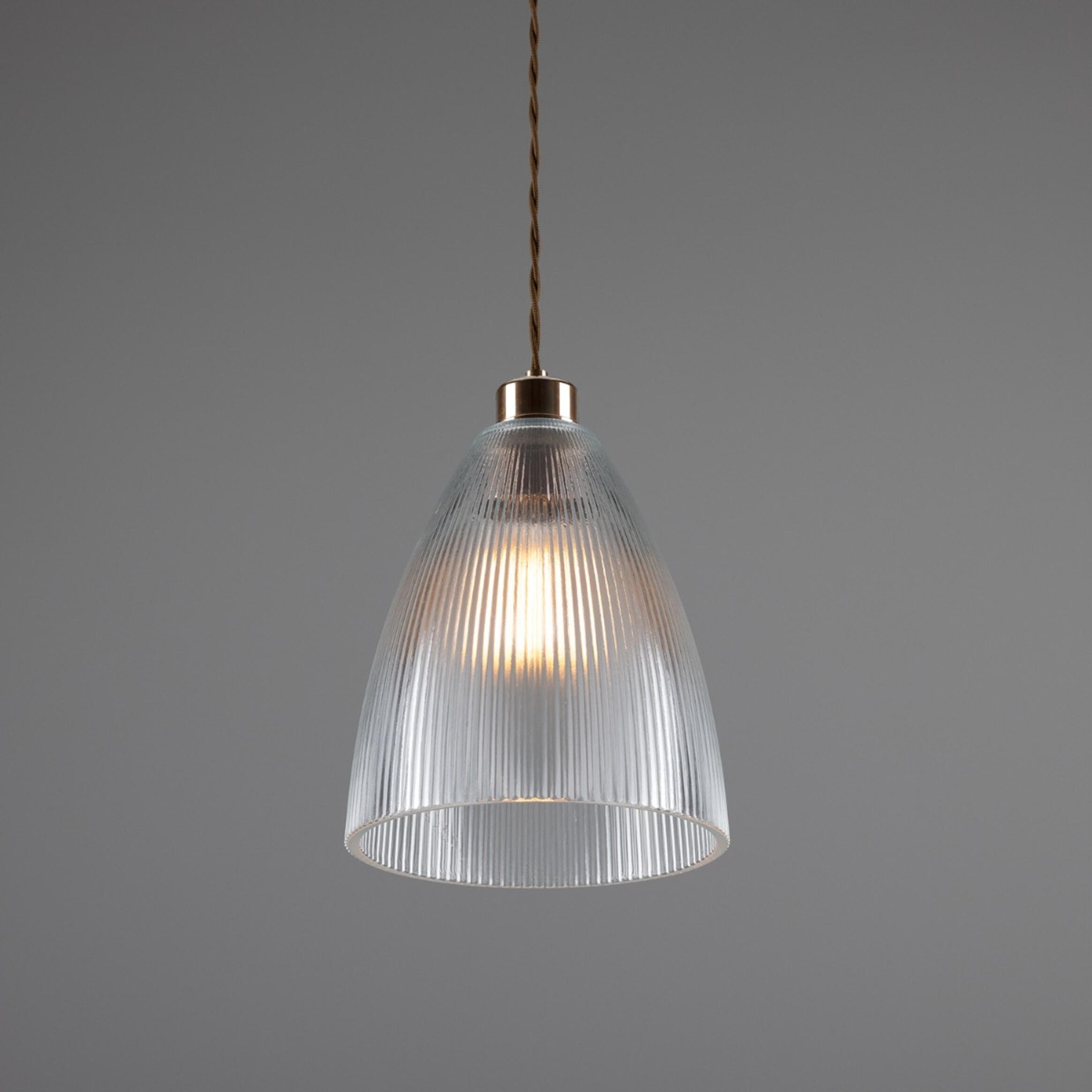 Corvera Holophane Glass Pendant Light 20cm