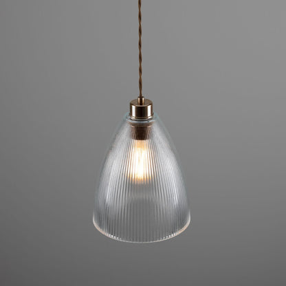 Corvera Holophane Glass Pendant Light 20cm