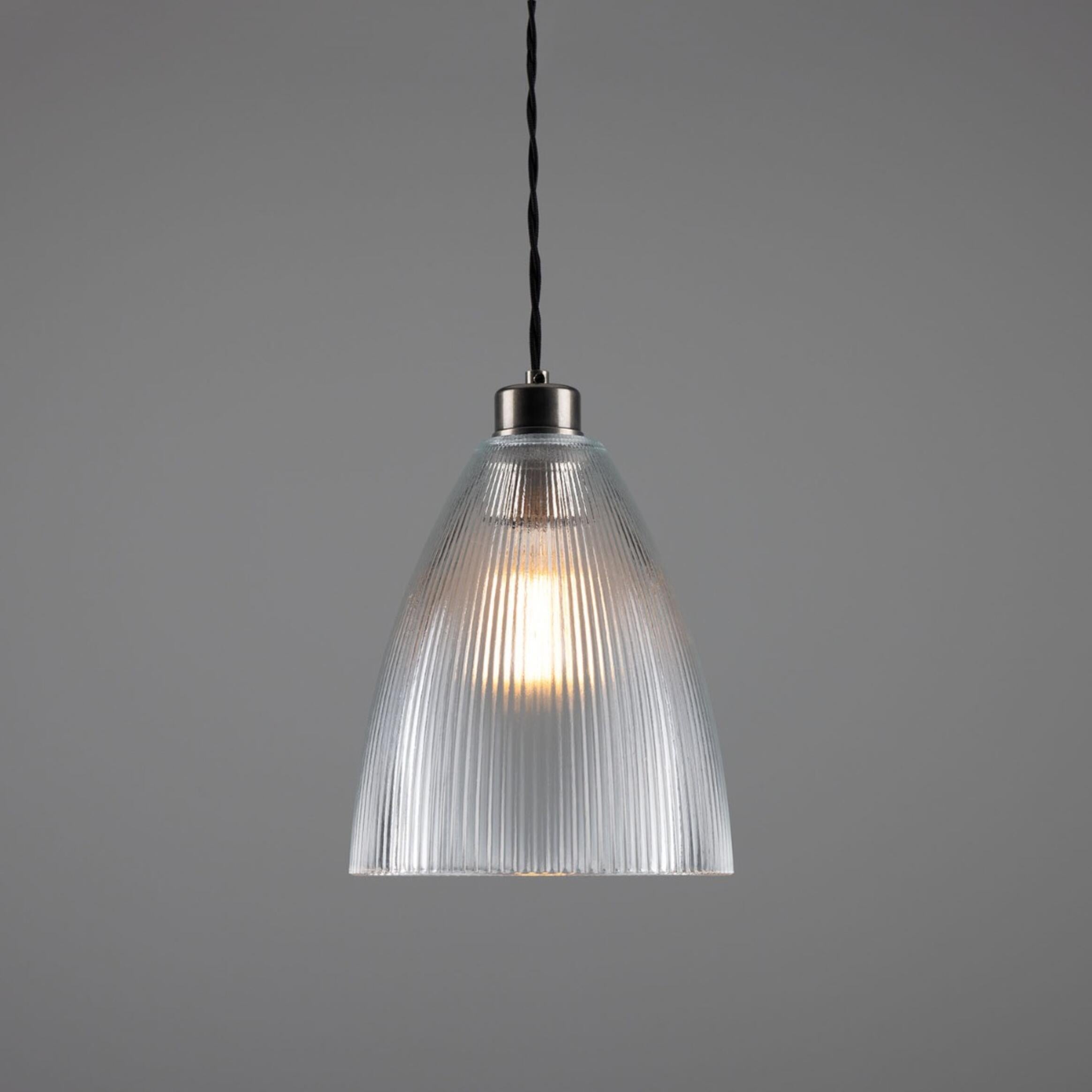 Corvera Holophane Glass Pendant Light 20cm
