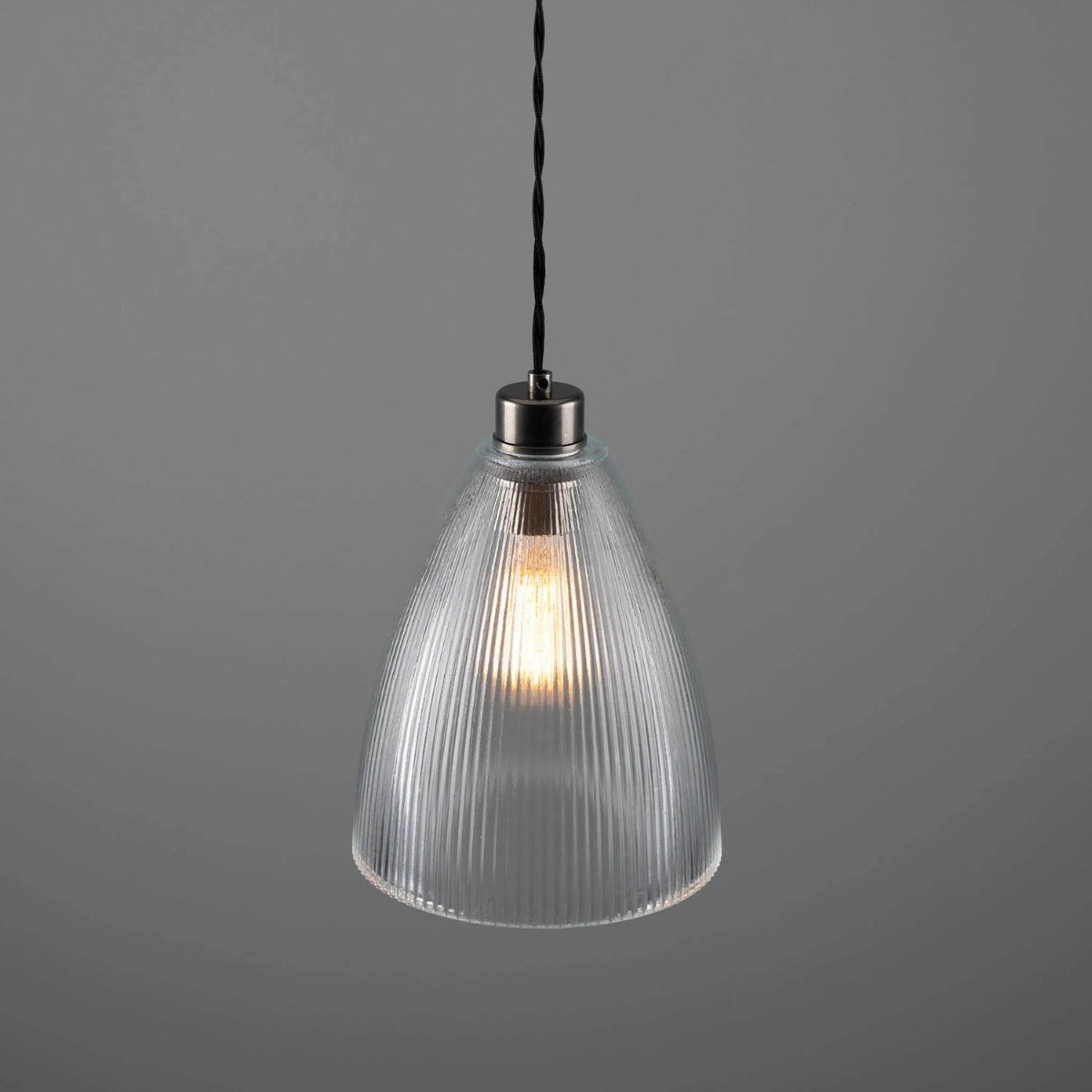 Corvera Holophane Glass Pendant Light 20cm