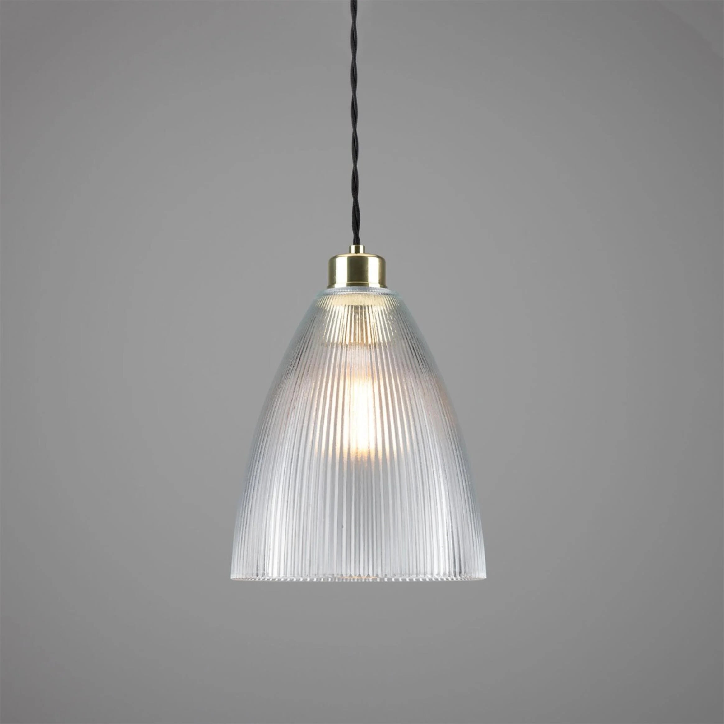 Corvera Holophane Glass Pendant Light 20cm