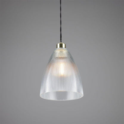 Corvera Holophane Glass Pendant Light 20cm