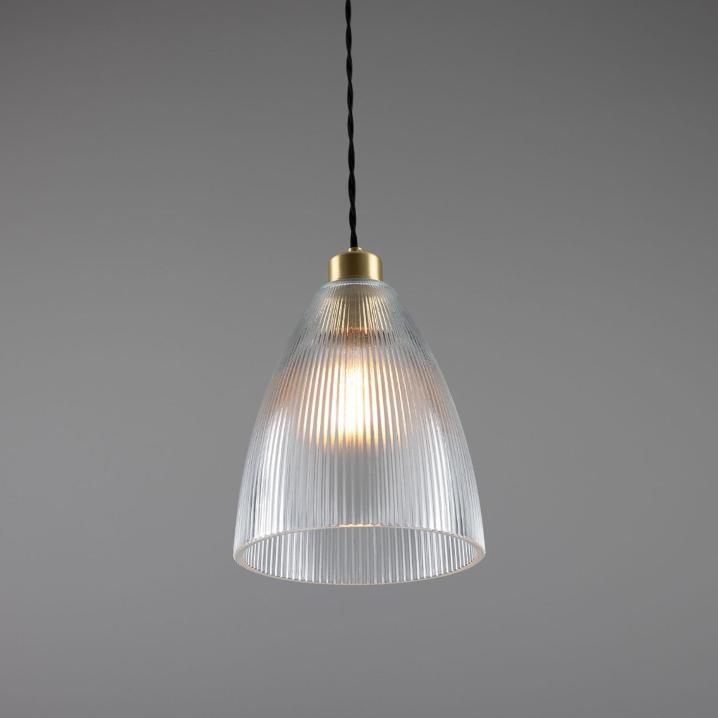 Corvera Holophane Glass Pendant Light 20cm