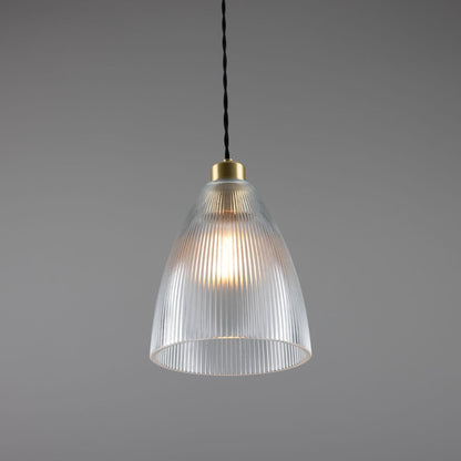 Corvera Holophane Glass Pendant Light 20cm