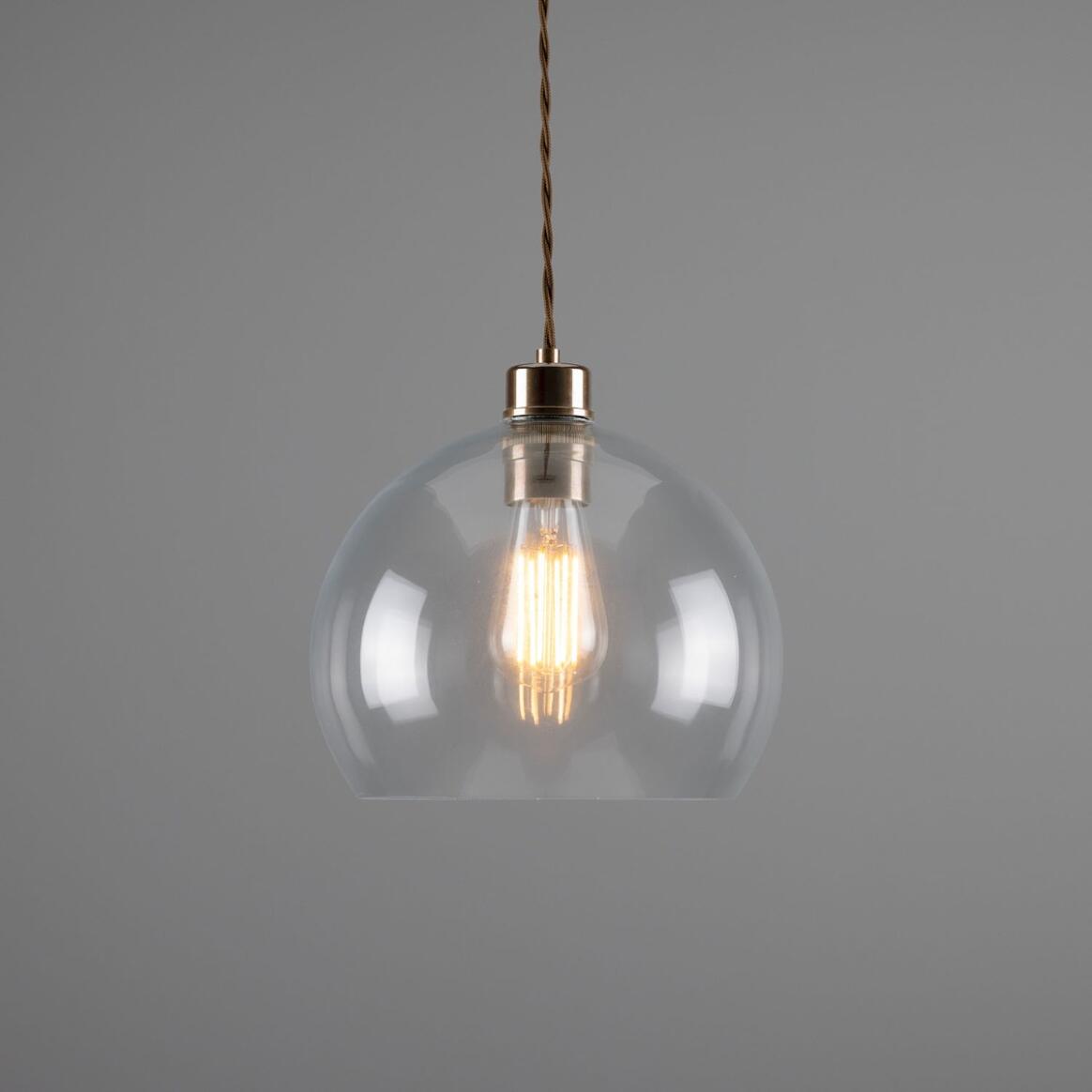 Eden Clear Open Glass Globe Pendant Light 25cm