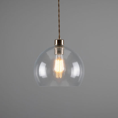 Eden Clear Open Glass Globe Pendant Light 25cm