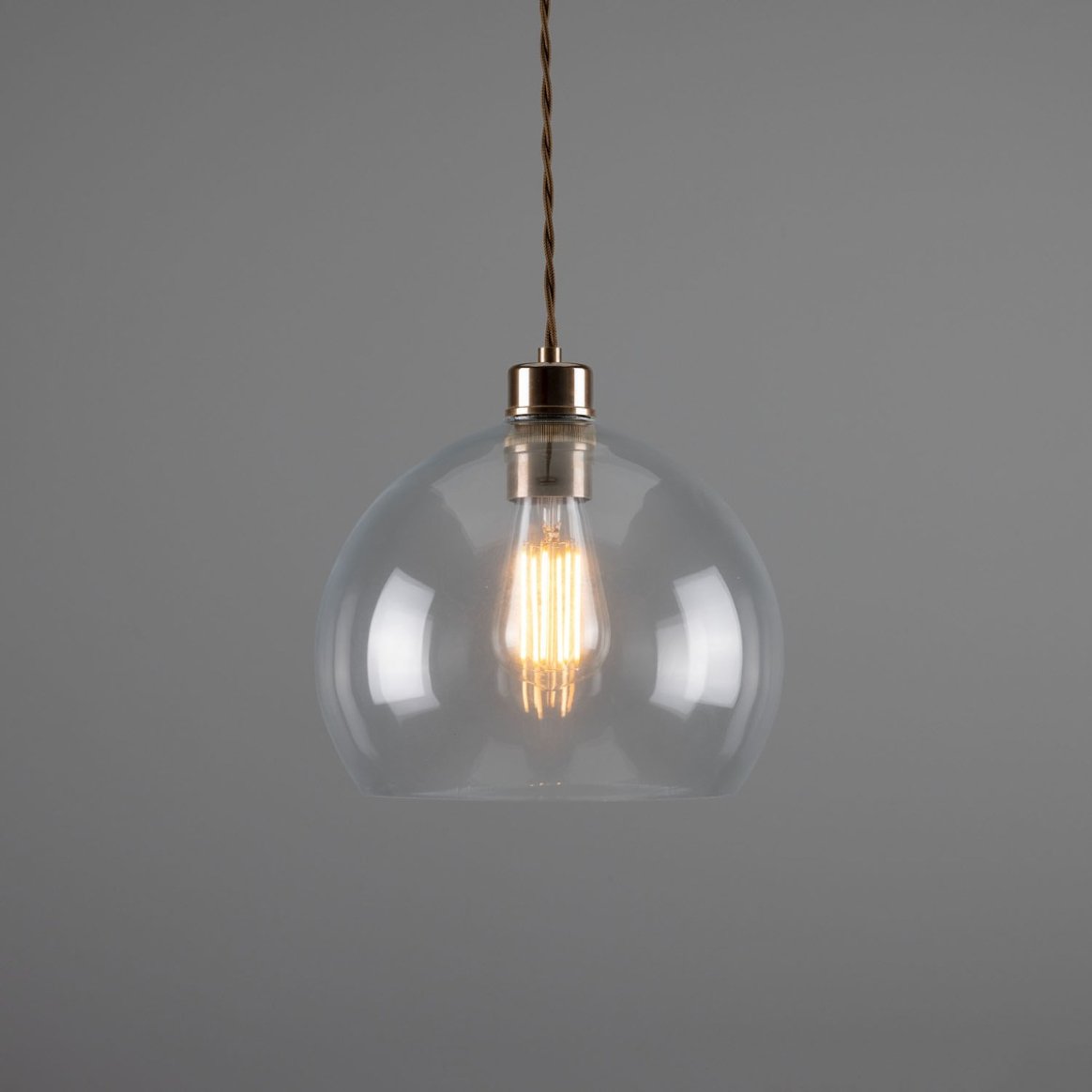 Eden Clear Open Glass Globe Pendant Light 25cm