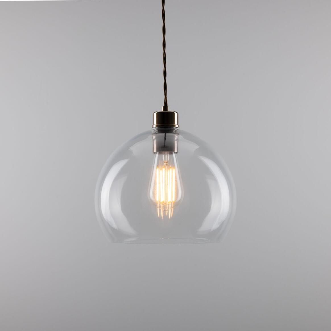 Eden Clear Open Glass Globe Pendant Light 25cm