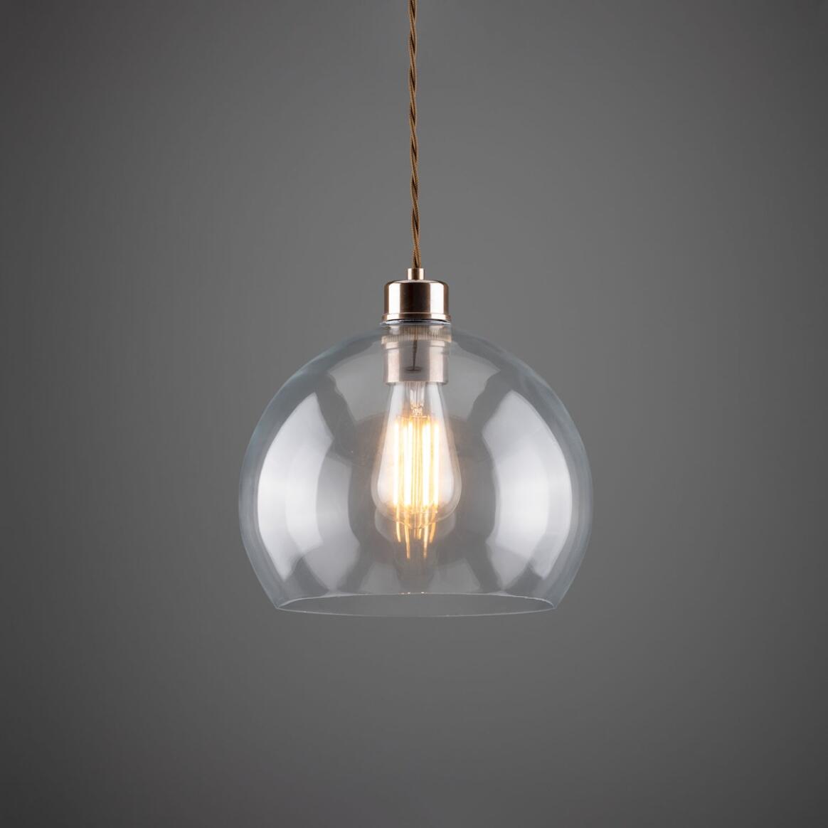 Eden Clear Open Glass Globe Pendant Light 25cm