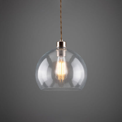 Eden Clear Open Glass Globe Pendant Light 25cm