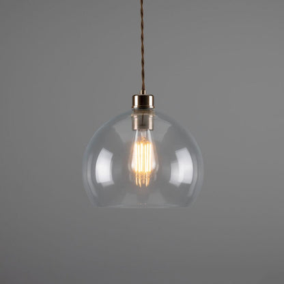 Eden Clear Open Glass Globe Pendant Light 25cm