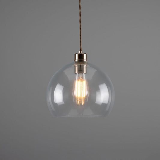 Eden Clear Open Glass Globe Pendant Light 25cm