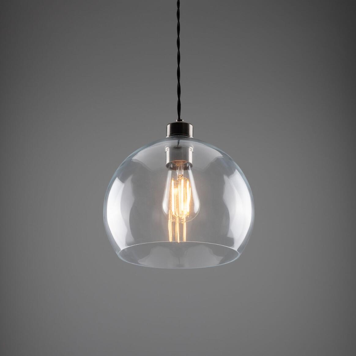 Eden Clear Open Glass Globe Pendant Light 25cm