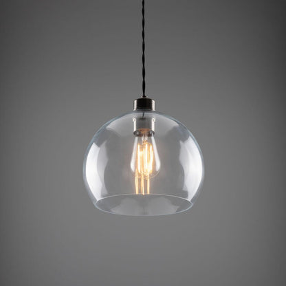 Eden Clear Open Glass Globe Pendant Light 25cm