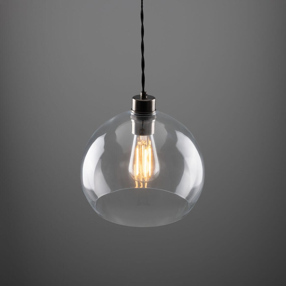 Eden Clear Open Glass Globe Pendant Light 25cm