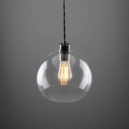 Eden Clear Open Glass Globe Pendant Light 25cm