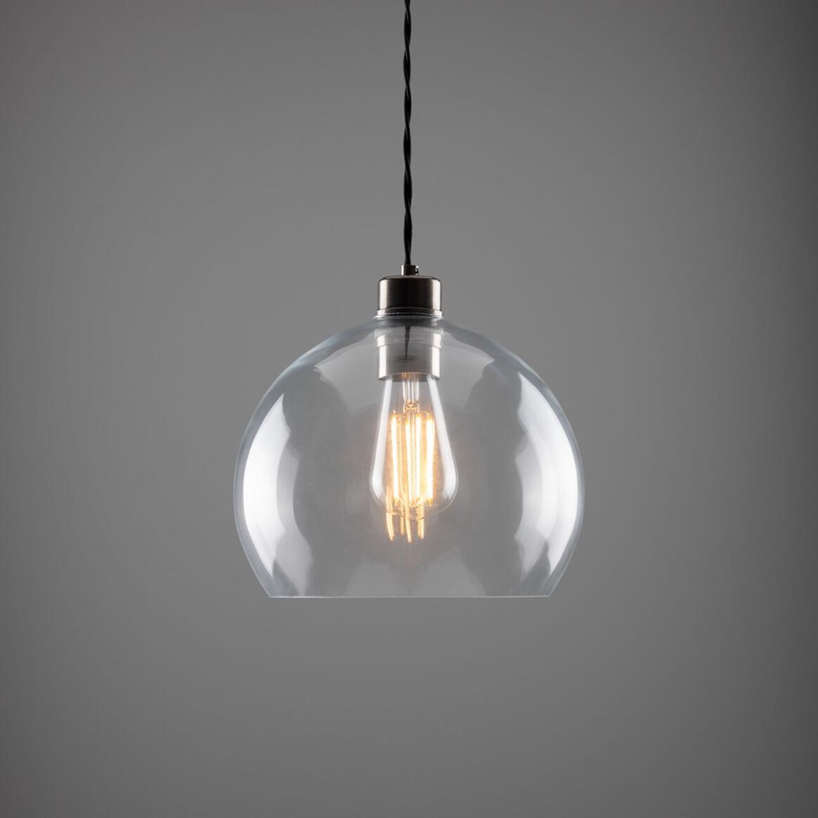 Eden Clear Open Glass Globe Pendant Light 25cm