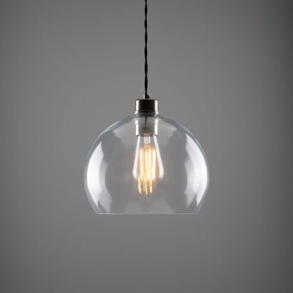 Eden Clear Open Glass Globe Pendant Light 25cm