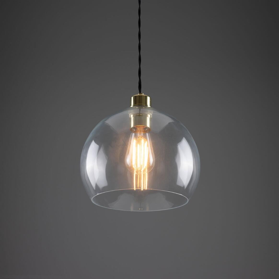 Eden Clear Open Glass Globe Pendant Light 25cm