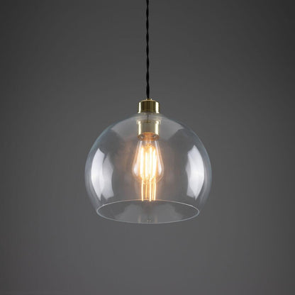 Eden Clear Open Glass Globe Pendant Light 25cm