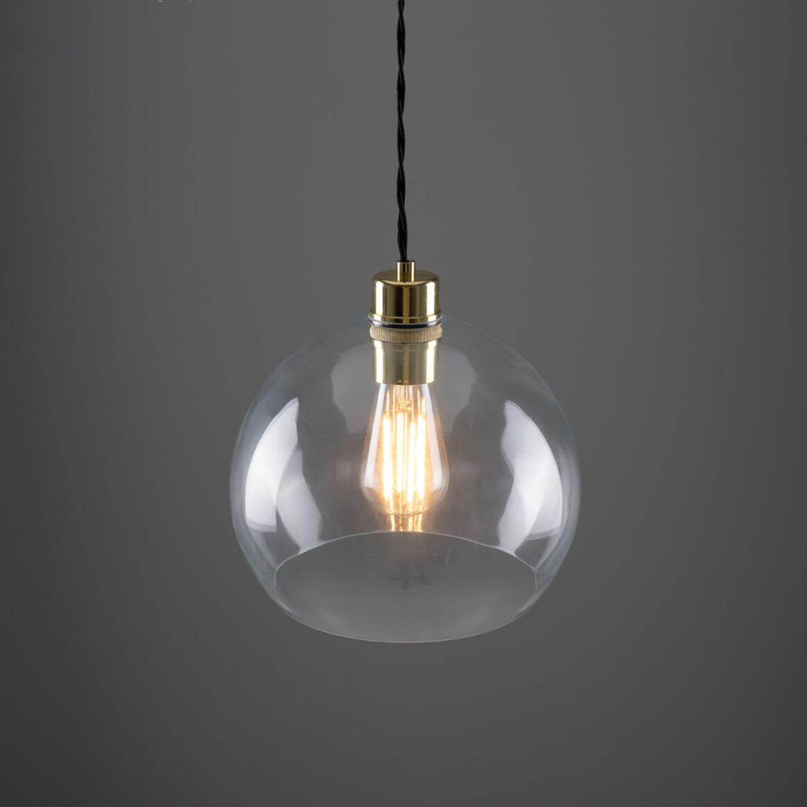 Eden Clear Open Glass Globe Pendant Light 25cm