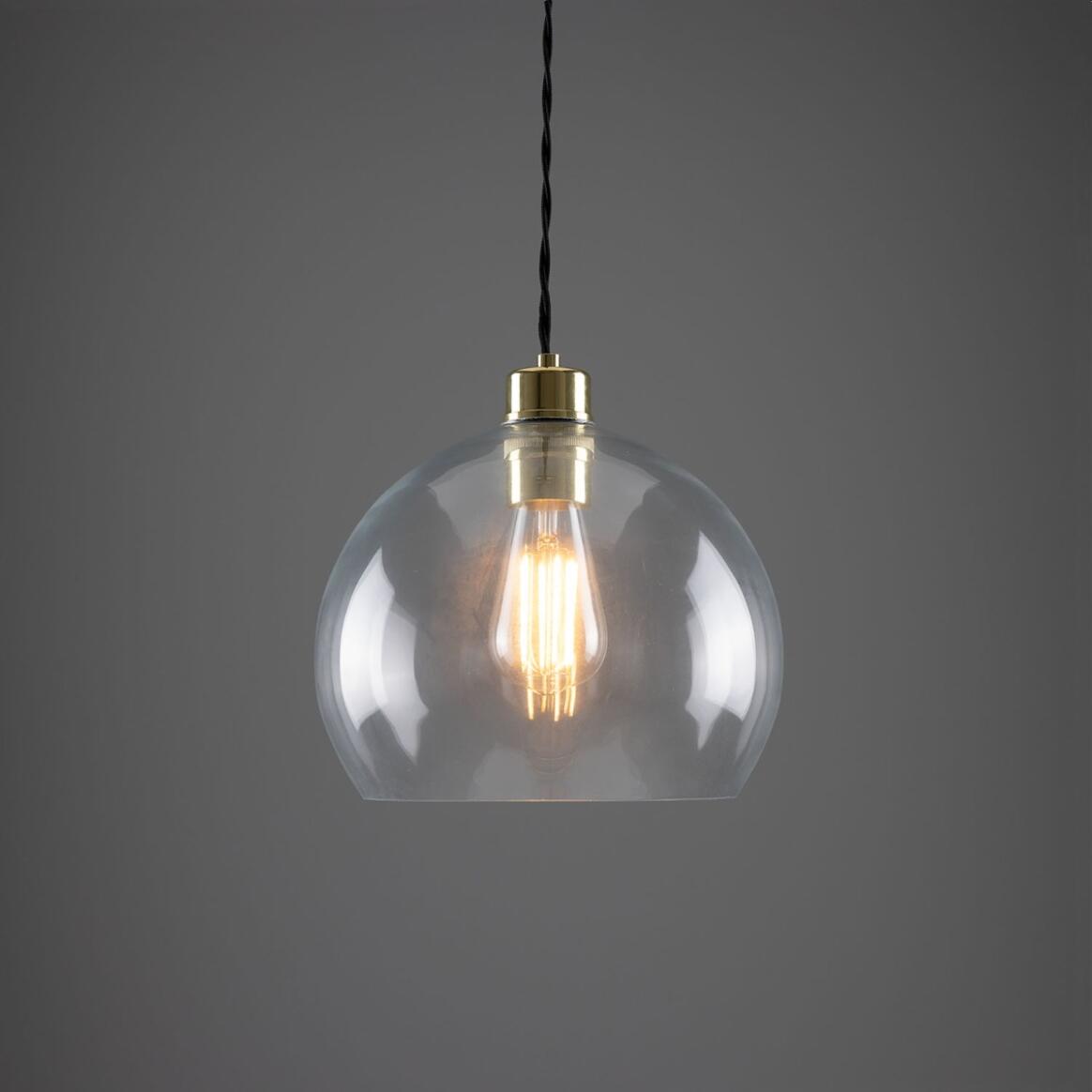 Eden Clear Open Glass Globe Pendant Light 25cm