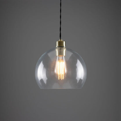 Eden Clear Open Glass Globe Pendant Light 25cm