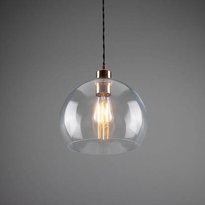 Eden Clear Open Glass Globe Pendant Light 25cm
