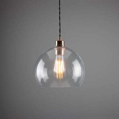 Eden Clear Open Glass Globe Pendant Light 25cm
