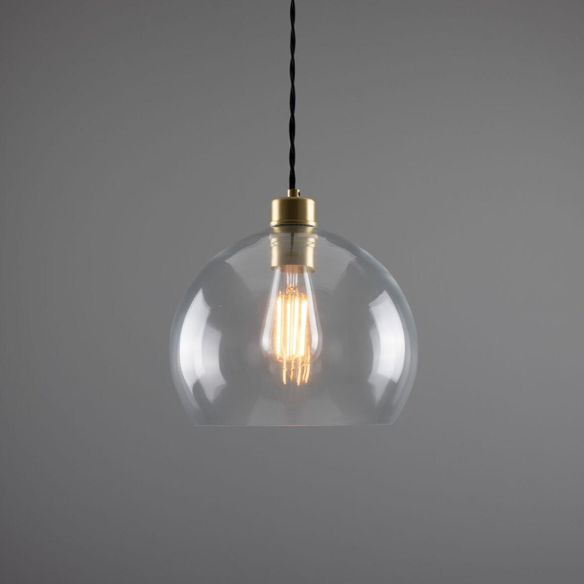 Eden Clear Open Glass Globe Pendant Light 25cm