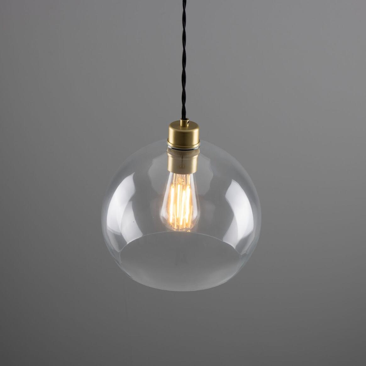 Eden Clear Open Glass Globe Pendant Light 25cm