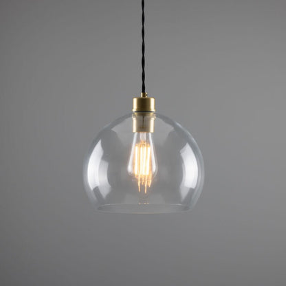 Eden Clear Open Glass Globe Pendant Light 25cm